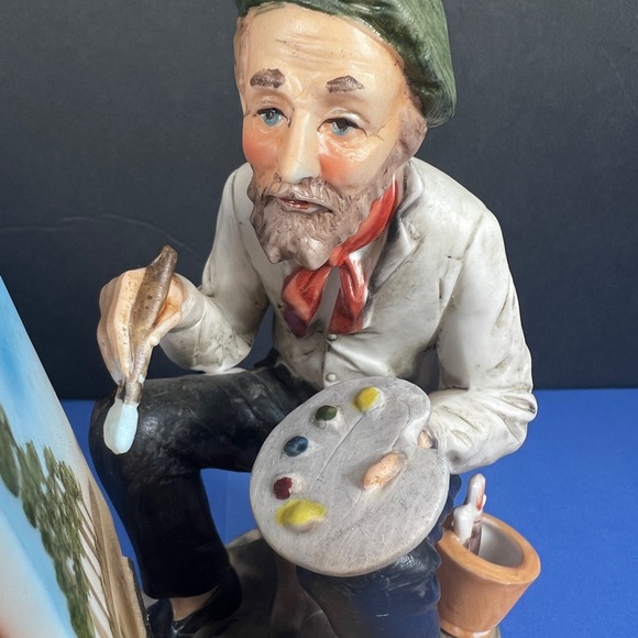 Vintage LEFTON Old Painter at His Canvas Beautiful Sculpture,Made In Japan #7800 - Picture 3 of 15